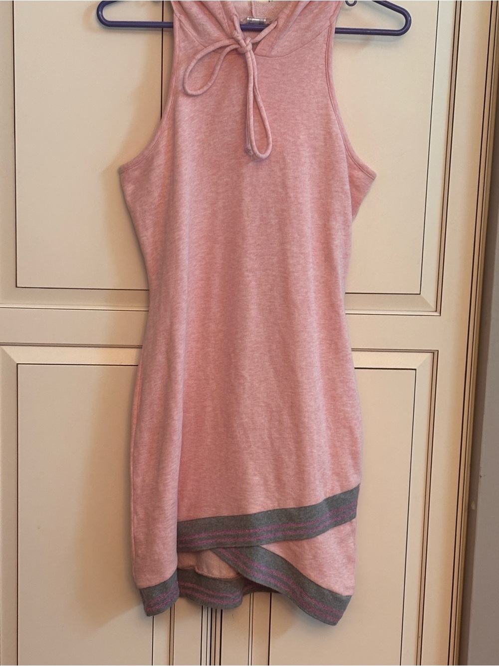 VENUS Soft Pink Knit Hooded Sleeveless Dress- size S